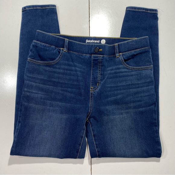 Betabrand Cotton Viscose Blend 4 Pocket Denim Pull On Woman’s Yoga Pants L - Picture 5 of 15